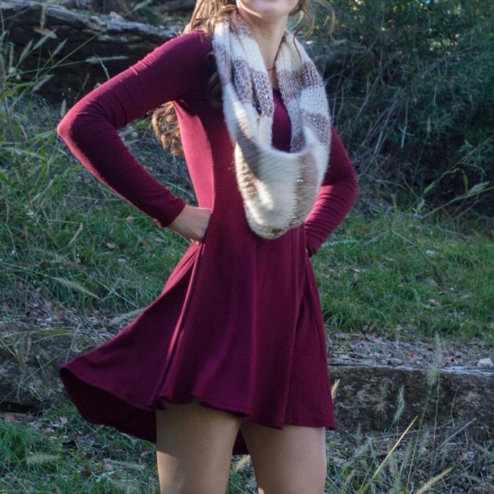 Long sleeve flare dress